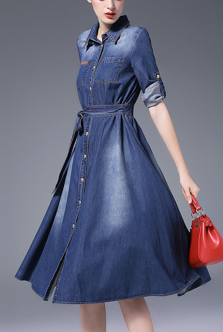 KAFFE Keisha Denim Shirt Dress, Blue, Blue at John Lewis & Partners
